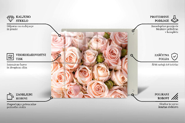 Skleněná krájecí deska Kytice jemných růží