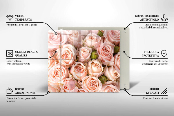 Skleněná krájecí deska Kytice jemných růží