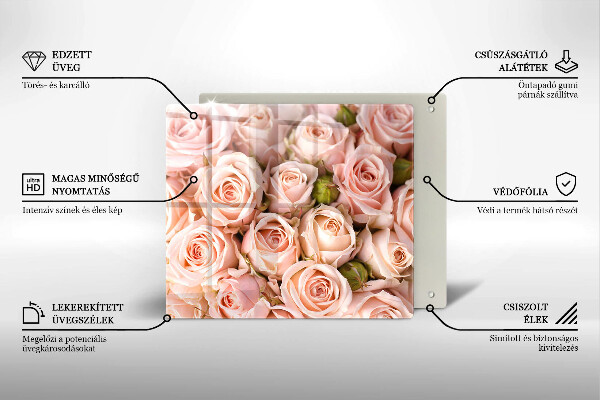 Skleněná krájecí deska Kytice jemných růží