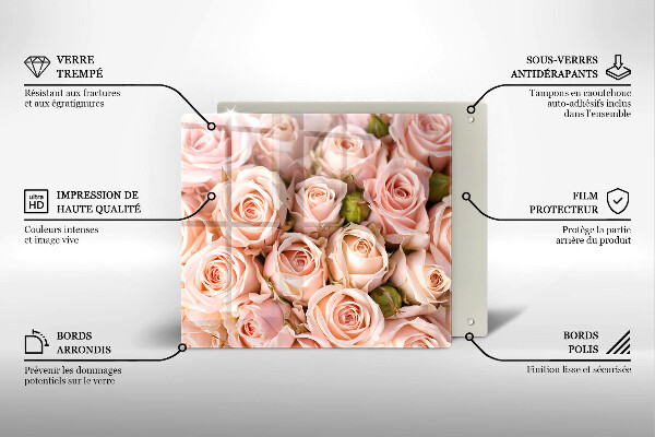 Skleněná krájecí deska Kytice jemných růží
