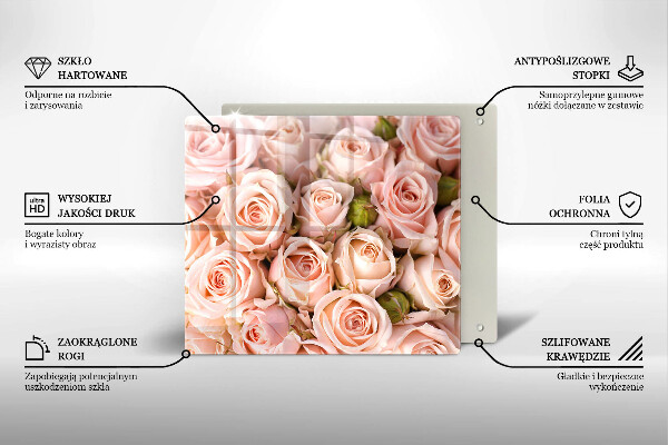 Skleněná krájecí deska Kytice jemných růží