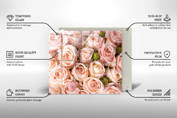 Skleněná krájecí deska Kytice jemných růží