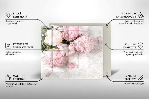 Skleněná krájecí deska Jemné květy růží