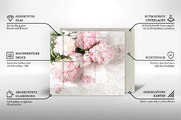 Skleněná krájecí deska Jemné květy růží