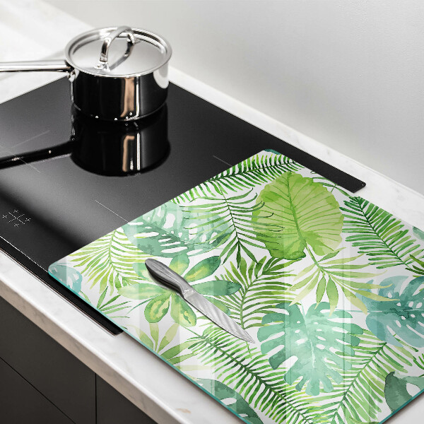 Skleněná krájecí deska Akvarel boho listy