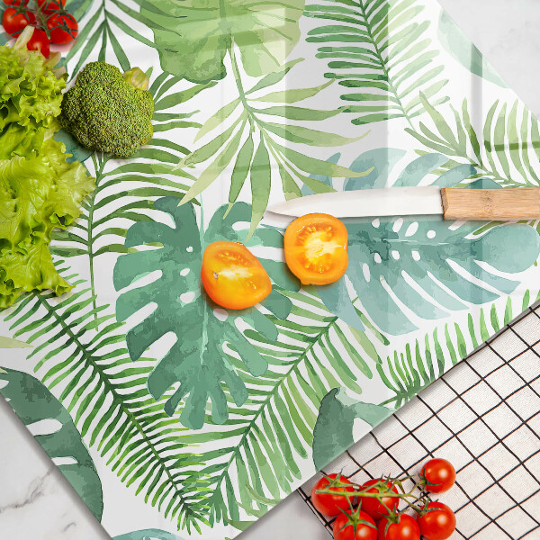 Skleněná krájecí deska Akvarel boho listy