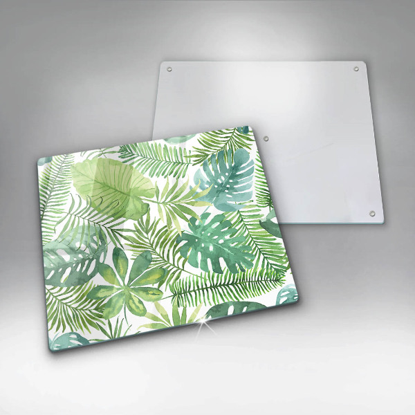 Skleněná krájecí deska Akvarel boho listy