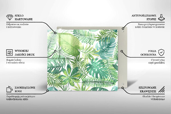 Skleněná krájecí deska Akvarel boho listy