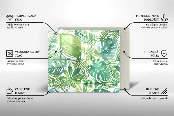 Skleněná krájecí deska Akvarel boho listy