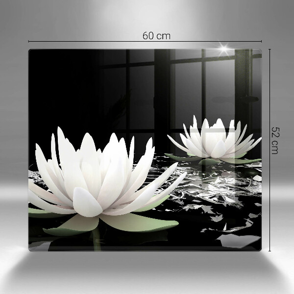 Skleněná krájecí deska Bílé lilie na vodě
