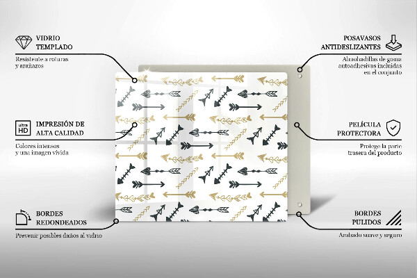 Skleněná krájecí deska Vzor boho šipky