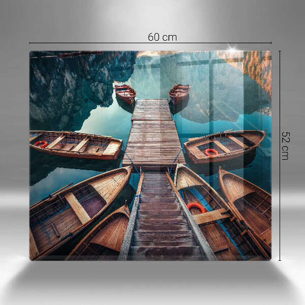 Skleněná krájecí deska Lodě na jezeře