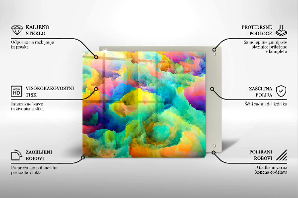 Krájecí prkénko skleněné Barevná abstrakce