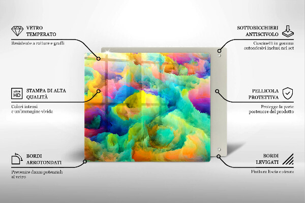 Krájecí prkénko skleněné Barevná abstrakce