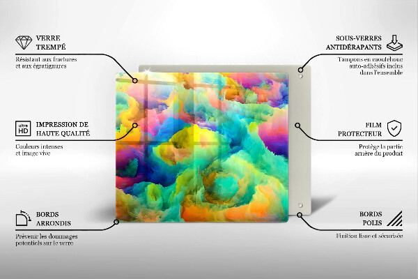 Krájecí prkénko skleněné Barevná abstrakce