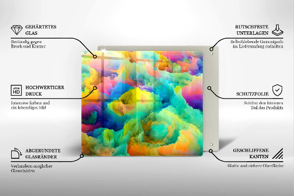 Krájecí prkénko skleněné Barevná abstrakce