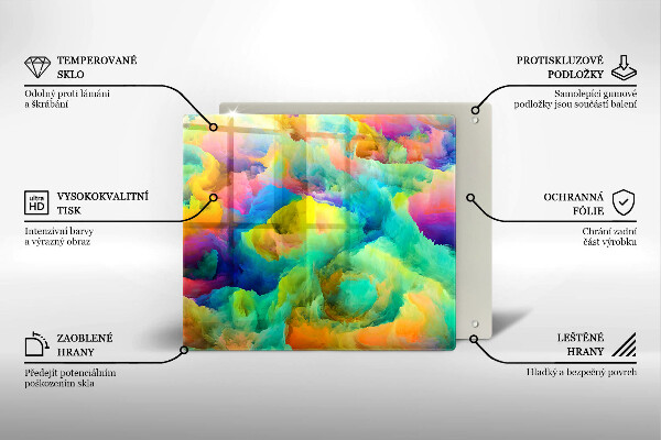 Krájecí prkénko skleněné Barevná abstrakce