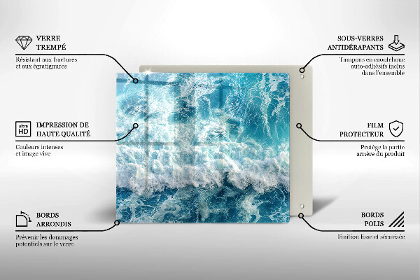 Krájecí prkénko skleněné Vlny mořské vody