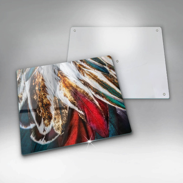 Skleněná krájecí deska Boho ptačí peří