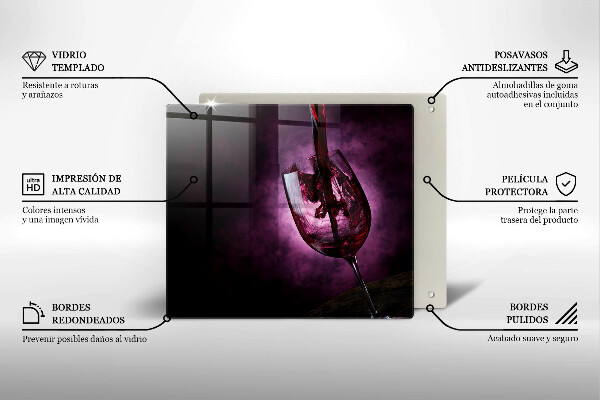 Skleněná krájecí deska Sklenice vína