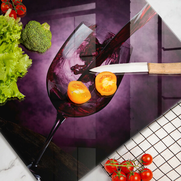 Skleněná krájecí deska Sklenice vína