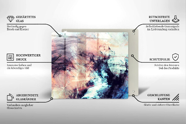 Krájecí prkénko skleněné Malovaná abstrakce