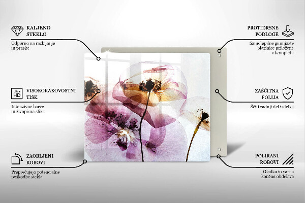 Krájecí prkénko skleněné Jemné květiny