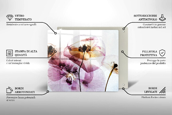 Krájecí prkénko skleněné Jemné květiny