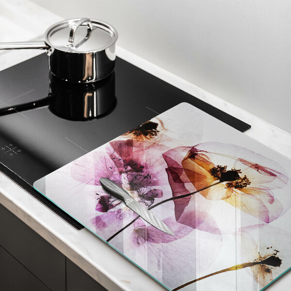 Krájecí prkénko skleněné Jemné květiny