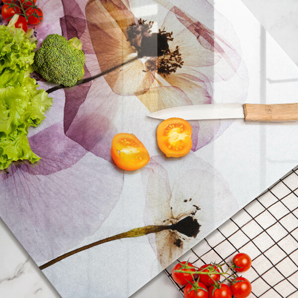 Krájecí prkénko skleněné Jemné květiny