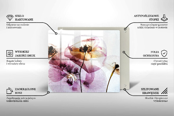 Krájecí prkénko skleněné Jemné květiny