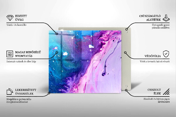 Krájecí prkénko skleněné Abstrakce inkousty