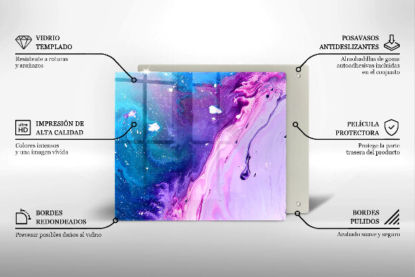 Krájecí prkénko skleněné Abstrakce inkousty