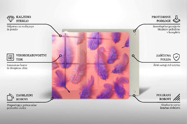 Krájecí prkénko skleněné Nadýchané peří