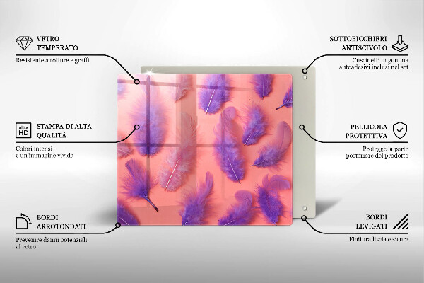 Krájecí prkénko skleněné Nadýchané peří