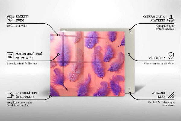 Krájecí prkénko skleněné Nadýchané peří