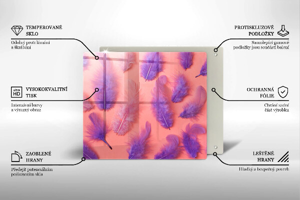 Krájecí prkénko skleněné Nadýchané peří