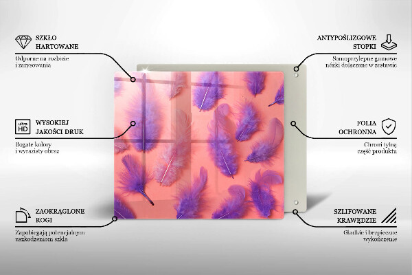 Krájecí prkénko skleněné Nadýchané peří