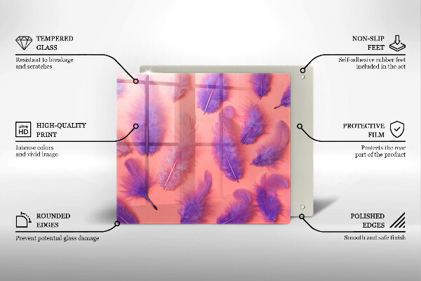 Krájecí prkénko skleněné Nadýchané peří