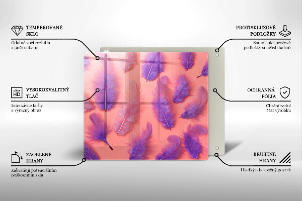 Krájecí prkénko skleněné Nadýchané peří