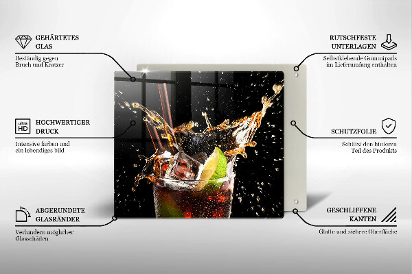 Skleněná krájecí deska Pijte s ledem