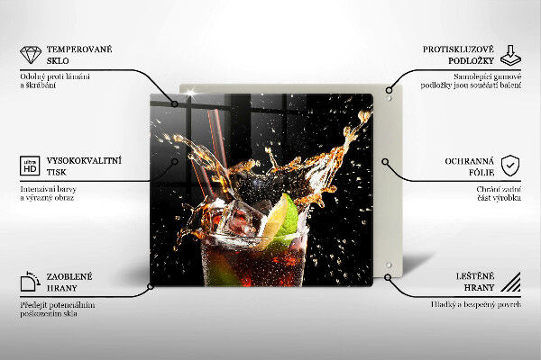 Skleněná krájecí deska Pijte s ledem