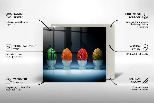 Skleněná krájecí deska Abstraktní ovocná vejce