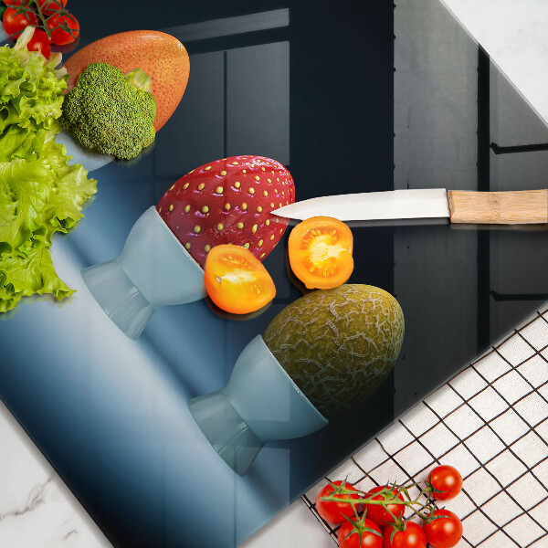 Skleněná krájecí deska Abstraktní ovocná vejce