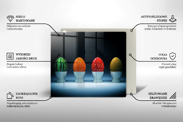 Skleněná krájecí deska Abstraktní ovocná vejce