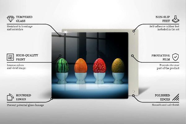 Skleněná krájecí deska Abstraktní ovocná vejce