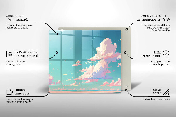 Skleněná deska do kuchyně Pohádkové nebe