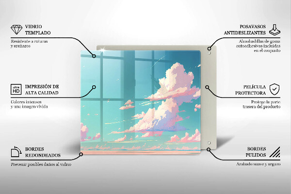 Skleněná deska do kuchyně Pohádkové nebe