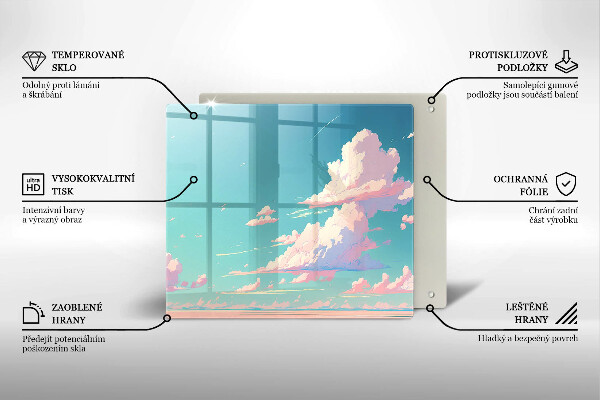 Skleněná deska do kuchyně Pohádkové nebe