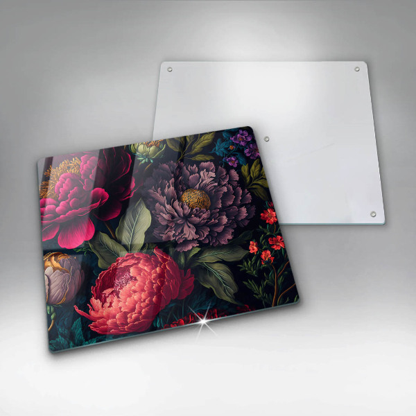 Krájecí prkénko skleněné Krásné květiny